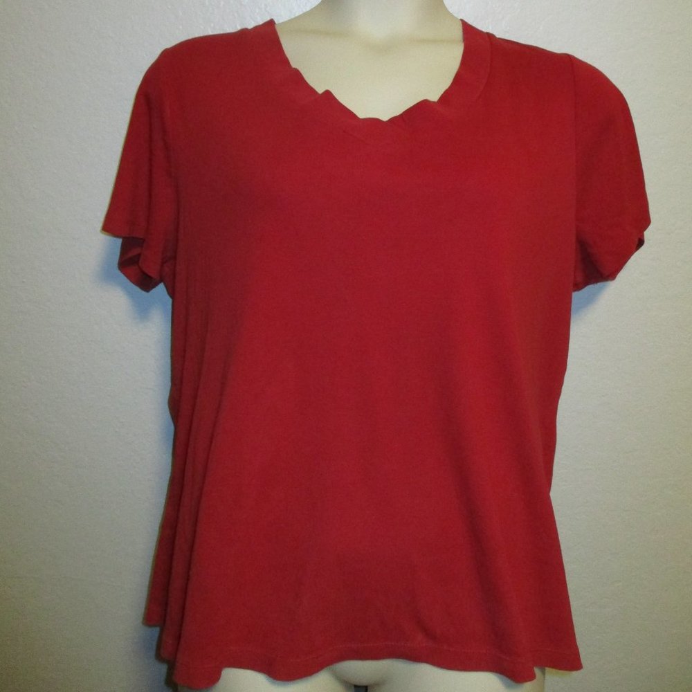 St. John's Bay Red Short Sleeves Pullover Top 2X